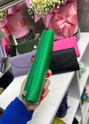 Женский кошелек зеленого цвета из экокожи2 фото