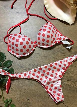 Купальник раздельный в горошек, очень милый