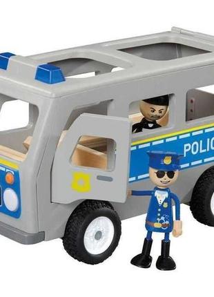 Поліція/поліцейський автобус Sweaterve police car з фігурками.  німеччина. ігровий дерев'яний набір.