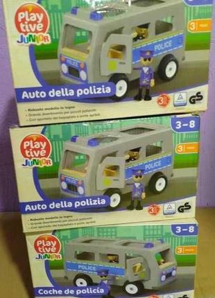 Поліція/поліцейський автобус playtive police car з фігурками.  німеччина. ігровий дерев'яний набір.2 фото