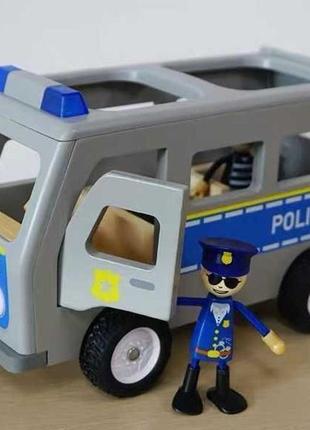 Поліція/поліцейський автобус playtive police car з фігурками.  німеччина. ігровий дерев'яний набір.5 фото