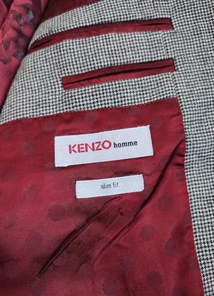 Шерстяной пиджак жакет 100% шерсть kenzo homme slim fit ☕ размер s/наш 46р7 фото