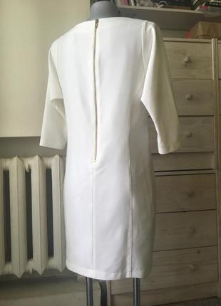 Белое миди платье от asos 10-12 с поясом2 фото