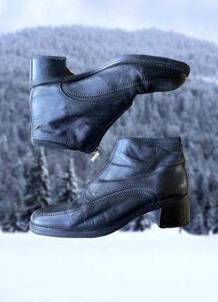 Зимові лакові шкіряні черевики gabor оригінальні чорні утеплені
