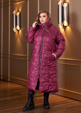 Жіноча тепла зимова куртка,пуховик,пальто,женская тёплая зимняя куртка,пуффер,стьобана,довге,пальто5 фото