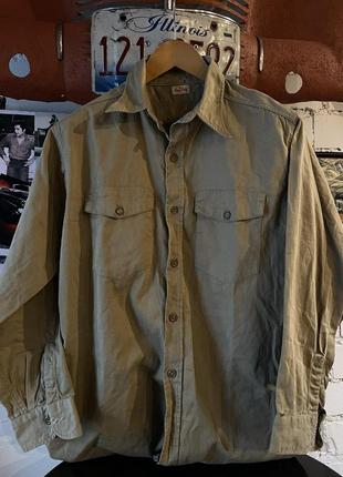 Vintage 50's  king kole  us military army khaki cotton twill uniform shirt2 фото