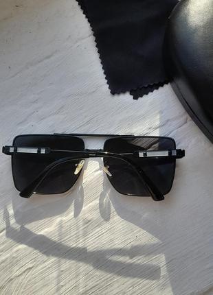 Очки солнцезащитные uv400 классические мужские унисекс черные квадратные2 фото