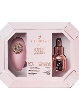 Подарочный набор highonlove & jopen: objects of desire (капли для клитора и вибратор с кристаллами)