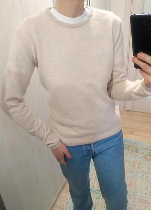 Світлий светр, джемпер вовна в сьилі massimo dutti4 фото