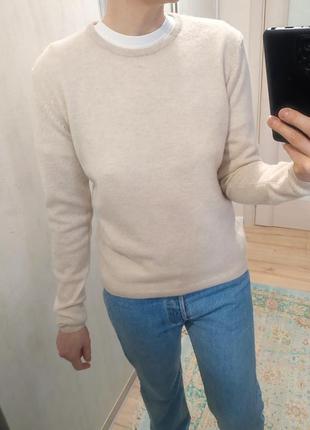 Світлий светр, джемпер вовна в сьилі massimo dutti3 фото