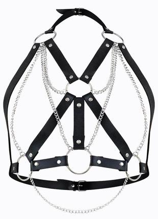 Женская портупея art of sex - aiden leather harness, черный l-2xl