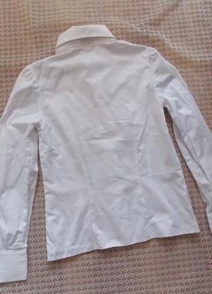 Нарядная белая школьная рубашка блузка с оборками звездочка8 фото