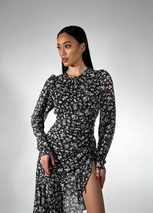 Нежное шифоновое платье в цветы