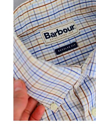 Брендовая рубашка barbour в клетку. клетчатая стильная рубашка мужская3 фото