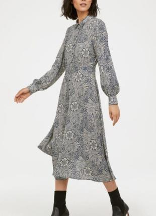 Женское платье миди в цветочный принт h&m