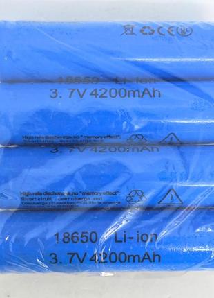 Аккумулятор комплект 4 штуки 18650 3.7 v 4200 mah батарея литий-ионная li-ion