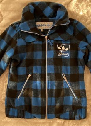 Винтажный adidas originals blue plaid wool jacket3 фото