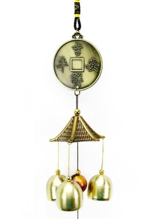 Подвеска 3 литые звоночки цилинь на монете