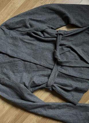Пальто накидка комано серое короткое пальто пиджак2 фото