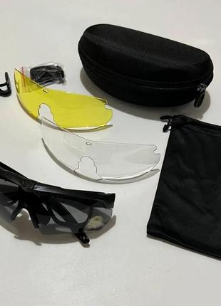 Тактические очки защитные поликарбонат койот/ черные со сьемными линзами очки баллистические ess crossbow6 фото