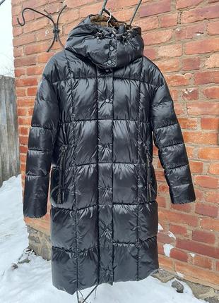 Куртка зимова пуховик чорний braggart довгий3 фото