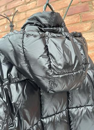 Куртка зимова пуховик чорний braggart довгий8 фото