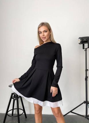 Женское стильное шикарное платье черная на одно плечо наложка накладной платеж после платья2 фото