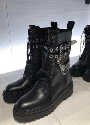 Ботинки кожаные zara