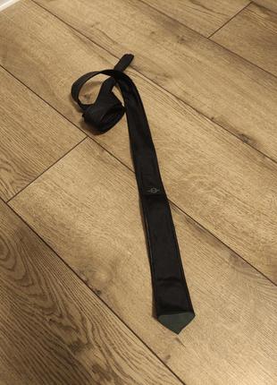 Галстук краватка чорна шкіряна кожаная черная тонкая женская3 фото