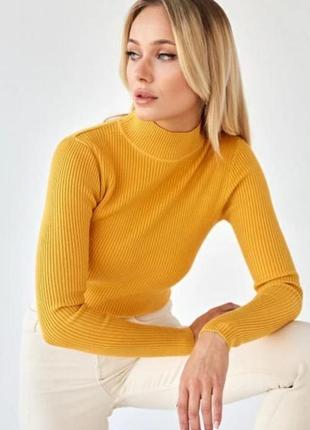Базовый горчичный гольф/водолазка в рубчик 💛💛