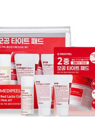 Набор для омоложения кожи с коллагеном и лактобактериями medi-peel red lacto collagen trial kit