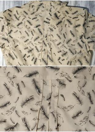 Блузка с принтом «перья» длинная рубашка с перьями top secret р.46-484 фото