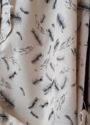 Блузка с принтом «перья» длинная рубашка с перьями top secret р.46-486 фото