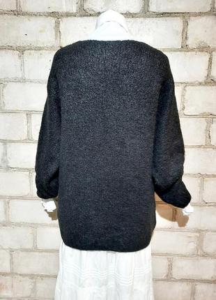 Стильный плотный джемпер свитер акрил шерсть альпака оверсайз5 фото
