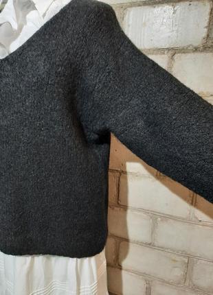 Стильный плотный джемпер свитер акрил шерсть альпака оверсайз3 фото
