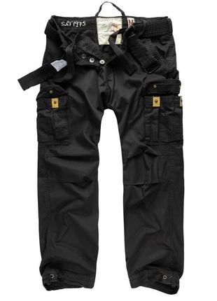 Штани карго чоловічі чорні surplus premium vintage trousers schwarz gewas