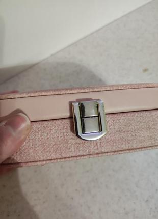 Скринька для прикрас органайзер для біжютерії рожева з дзеркалом3 фото