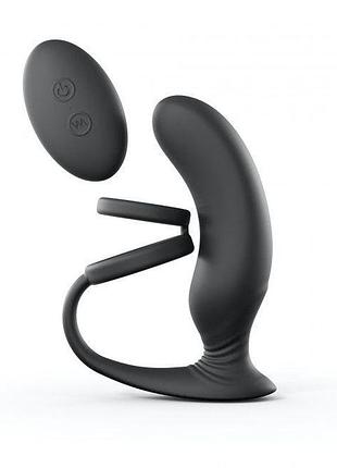 Вибромассажер простаты love to love double game с двойным эрекционным кольцом и пультом ду
