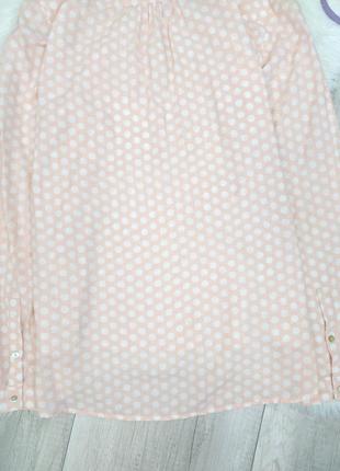 Женская рубашка street one с длинным рукавом розовая в белый горошек размер 42/46/166 фото