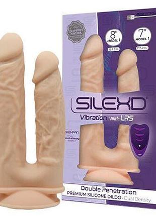 Фаллоимитатор с вибрацией silexd double gusto vibro flesh (model 1 size 8" & 7") + lrs