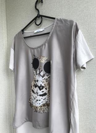 Лёгкая летняя футболка с леопардом2 фото