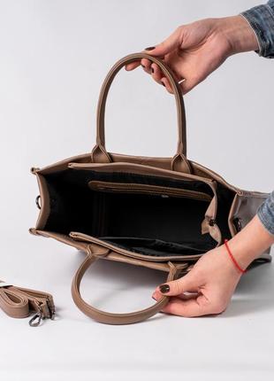 Женская сумка мокко сумка тоут стеганая сумка классическая3 фото