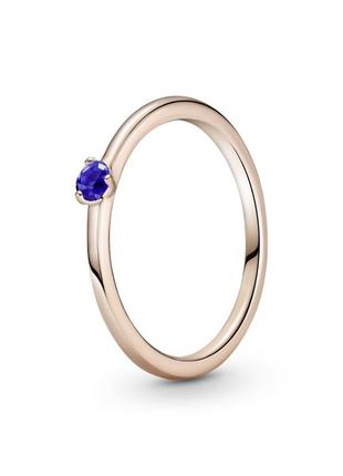 Серебряная кольца pandora rose с небесно-синим камешками4 фото