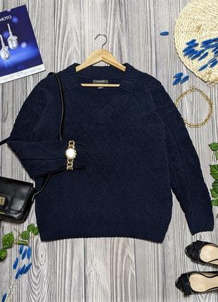 Темно-синій шеніловий светр primark #3236
