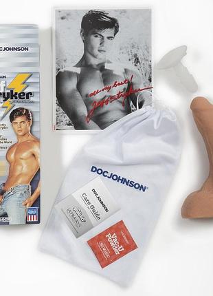 Фалоімітатор doc johnson jeff stryker white - ultraskyn, діаметр 5,4 см, vac-u-lock 4