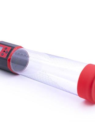 Автоматична вакуумна помпа men powerup passion pump red, led-табло, перезаряджувана, 8 режимів