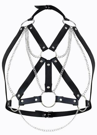 Женская портупея art of sex - aiden leather harness, черная xs-m