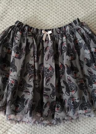 Нарядна спідниця h&m з зайчиками 9-10 років