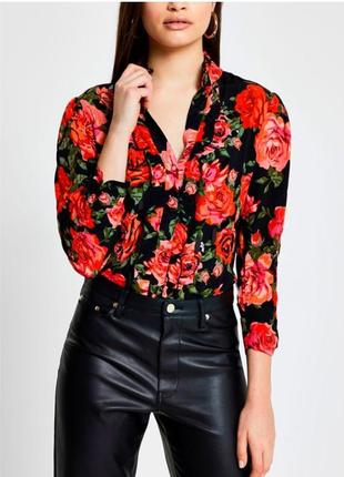 Брендовая блуза цветочный принт от ri1 фото