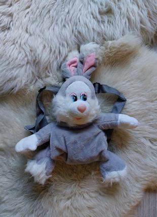 💛🩵💜 милый пушистый рюкзачок зайка